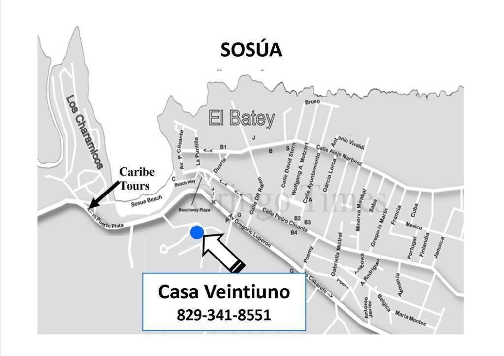 Casa Veintiuno Otel Sosúa Dış mekan fotoğraf